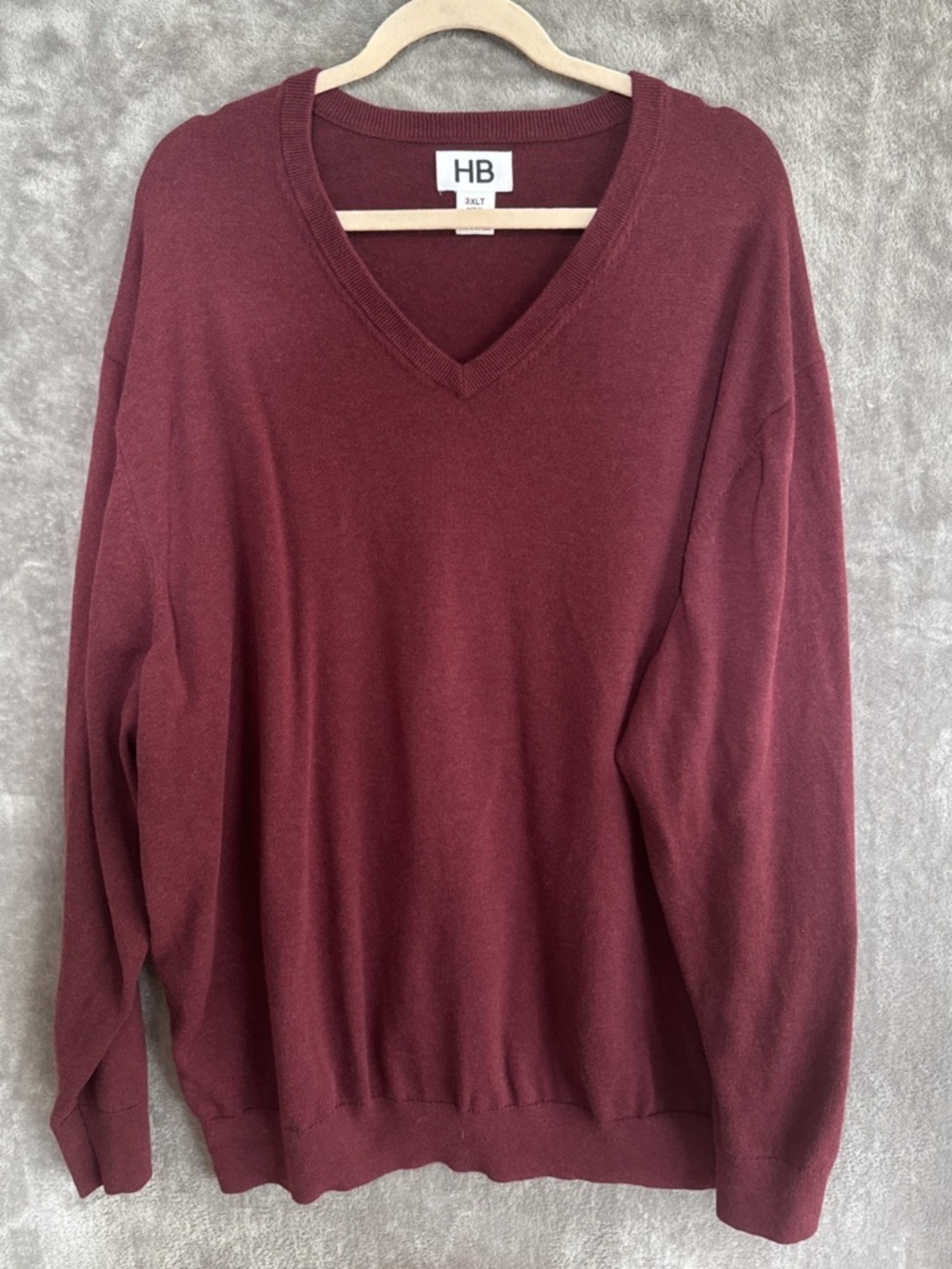 Harbor Bay Men's V-Neck Cotton Sweater Black 3XLT Big & Tall